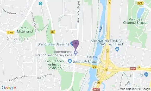 Localisation Banque Populaire Agence de Seyssins