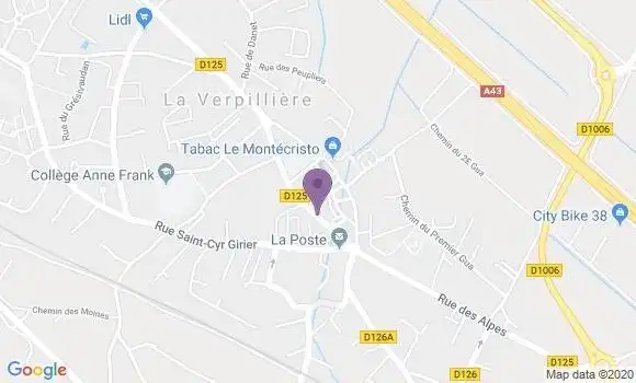 Localisation Banque Populaire Agence de La Verpillière