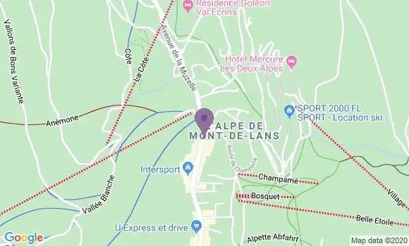 Localisation Banque Populaire Agence de Les Deux Alpes