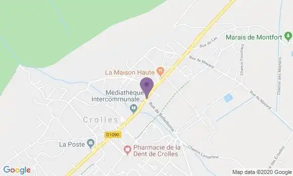 Localisation Banque Populaire Agence de Crolles