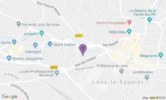 Localisation Banque Populaire Agence de Lons le Saunier Sully