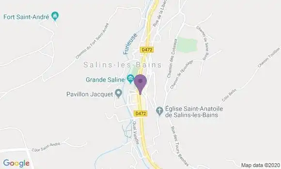 Localisation Banque Populaire Agence de Salins les Bains