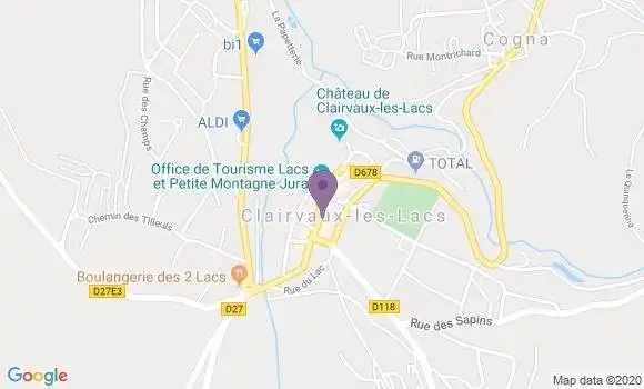 Localisation Banque Populaire Agence de Clairvaux les Lacs