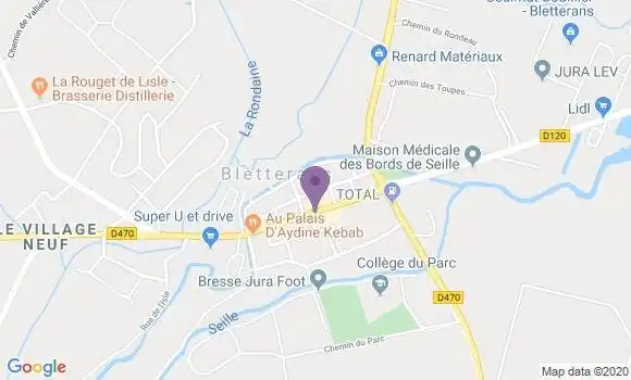 Localisation Banque Populaire Agence de Bletterans