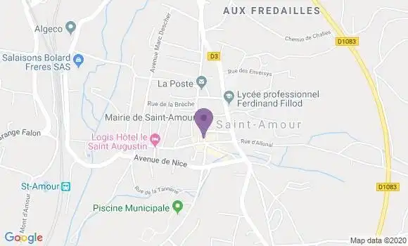 Localisation Banque Populaire Agence de Saint Amour