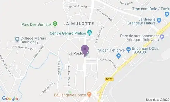 Localisation Banque Populaire Agence de Tavaux