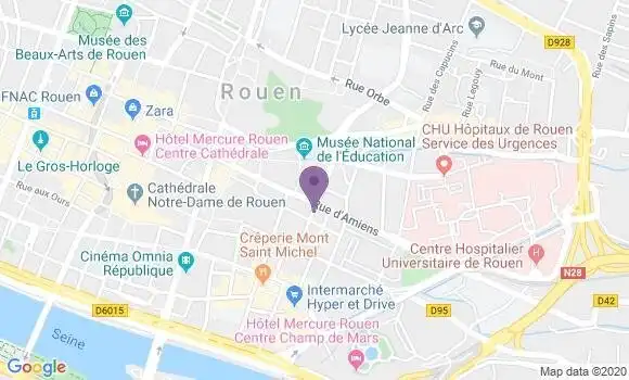 Localisation LCL Agence de Rouen Armand Carrel