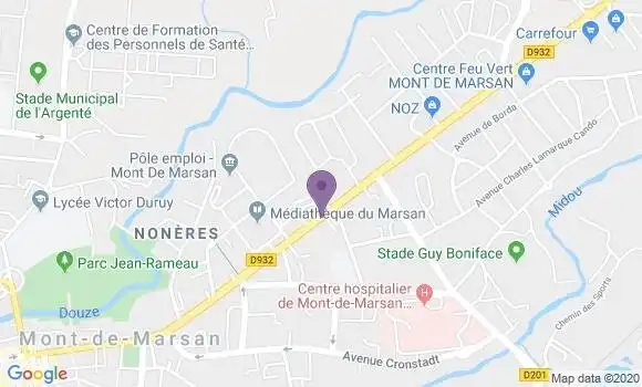 Localisation Banque Populaire Agence de Mont de Marsan Foch