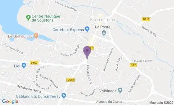 Localisation Banque Populaire Agence de Soustons
