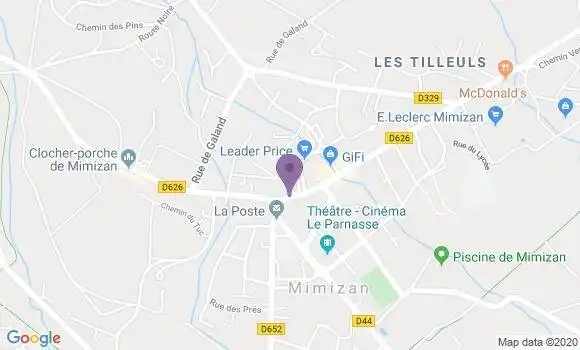 Localisation Banque Populaire Agence de Mimizan