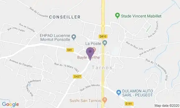 Localisation Banque Populaire Agence de Tarnos