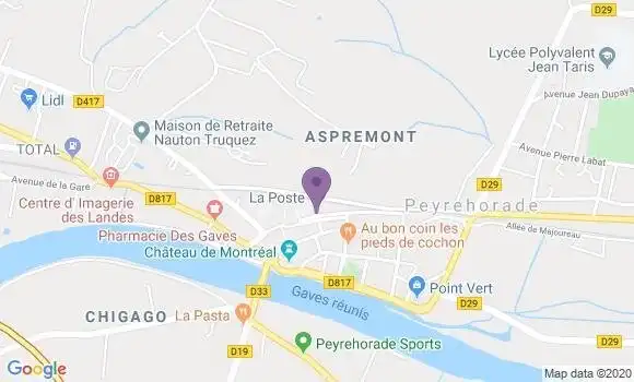 Localisation Banque Populaire Agence de Peyrehorade