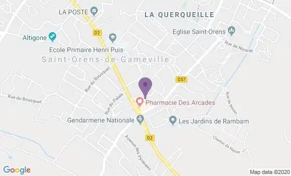 Localisation LCL Agence de Saint Orens de Gameville