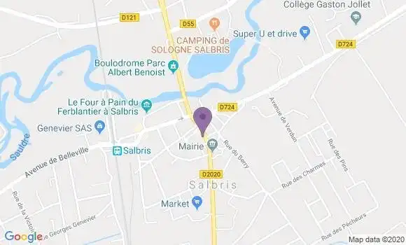 Localisation Banque Populaire Agence de Salbris
