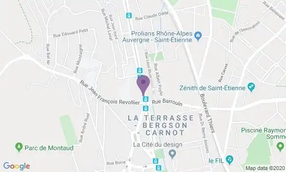 Localisation Banque Populaire Agence de Saint Etienne Bergson
