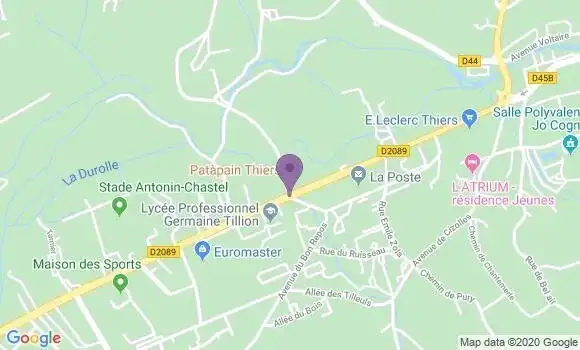 Localisation LCL Agence de Thiers