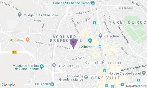 Localisation Banque Populaire Agence de Saint Etienne Jacquard
