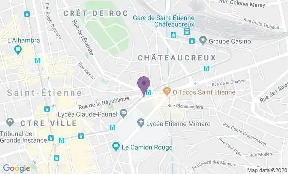 Localisation Banque Populaire Agence de Saint Etienne Fourneyron