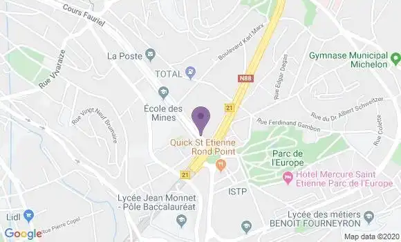 Localisation Banque Populaire Agence de Saint Etienne Rond Point