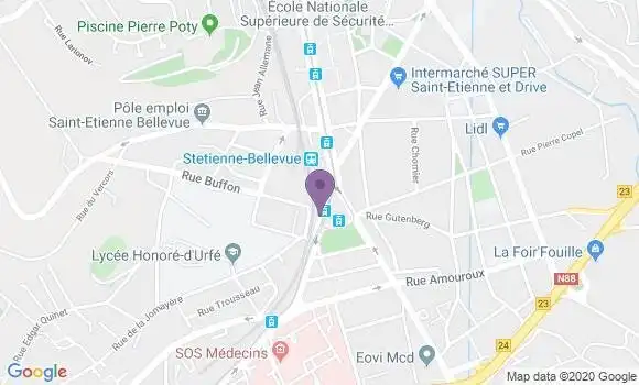 Localisation Banque Populaire Agence de Saint Etienne Bellevue