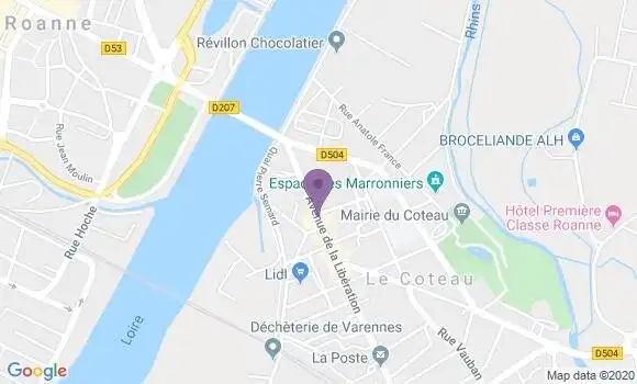 Localisation Banque Populaire Agence de Le Côteau