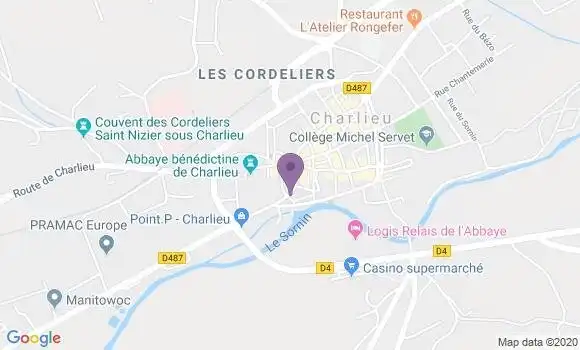 Localisation Banque Populaire Agence de Charlieu