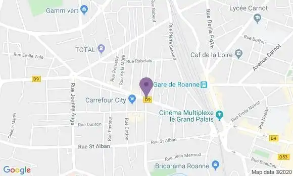 Localisation Banque Populaire Agence de Roanne Mulsant