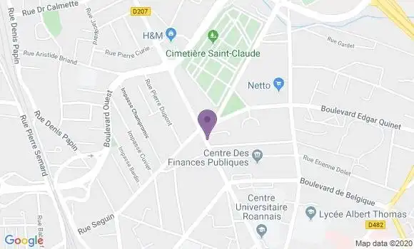 Localisation Banque Populaire Agence de Roanne Faubourg Paris