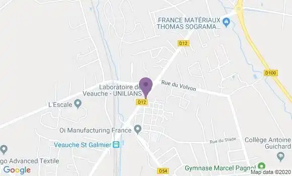 Localisation Banque Populaire Agence de Veauche