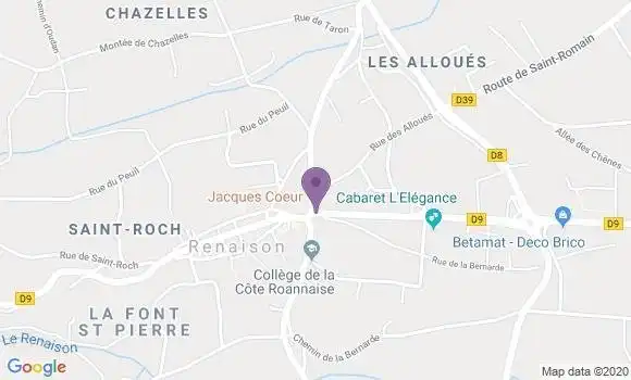 Localisation Banque Populaire Agence de Renaison