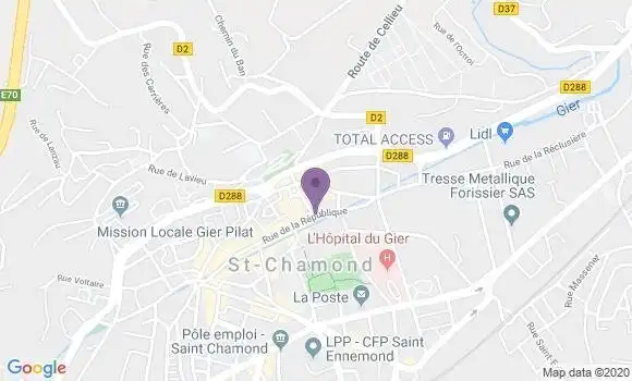 Localisation Banque Populaire Agence de Saint Chamond