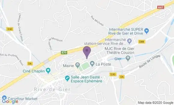 Localisation Banque Populaire Agence de Rive de Gier