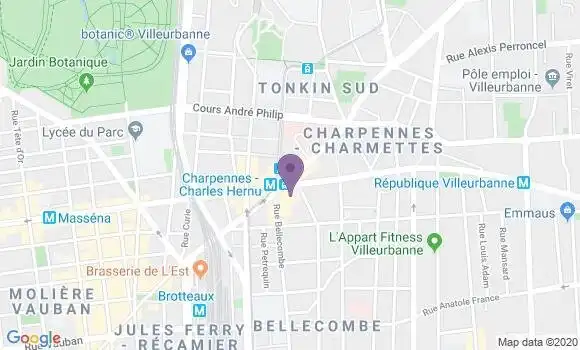 Localisation LCL Agence de Villeurbanne Ch Plaza