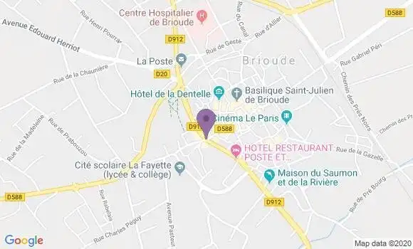 Localisation Banque Populaire Agence de Brioude