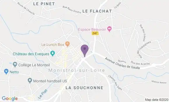 Localisation Banque Populaire Agence de Monistrol sur Loire