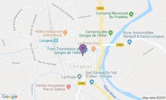 Localisation Banque Populaire Agence de Langeac