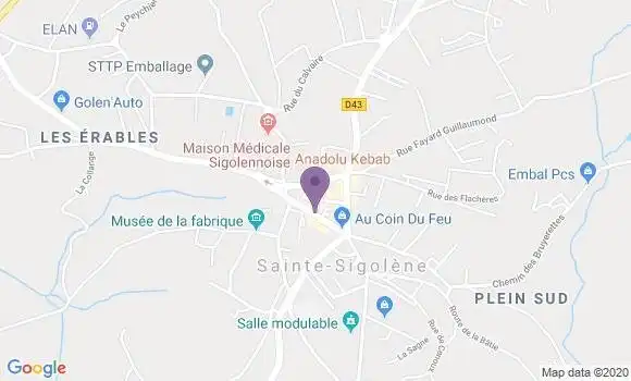 Localisation Banque Populaire Agence de Sainte Sigolène