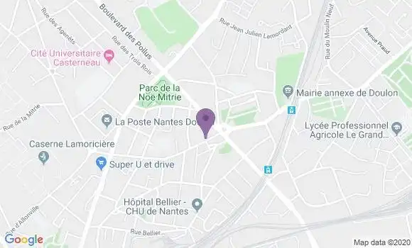 Localisation Banque Populaire Agence de Nantes Doulon