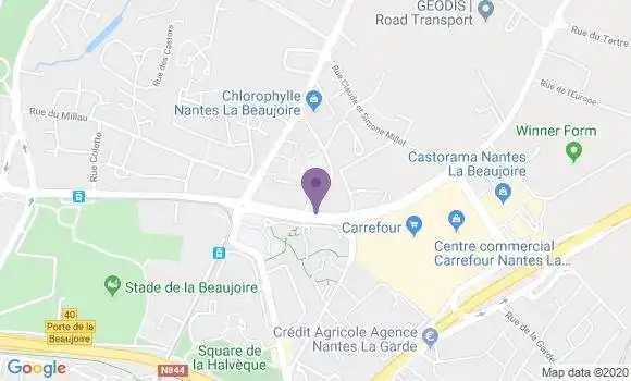 Localisation Banque Populaire Agence de Nantes Beaujoire