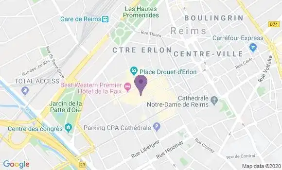 Localisation LCL Agence de Reims Erlon