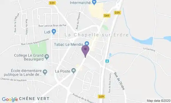 Localisation Banque Populaire Agence de La Chapelle sur Erdre