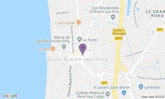 Localisation Banque Populaire Agence de Saint Brévin les Pins