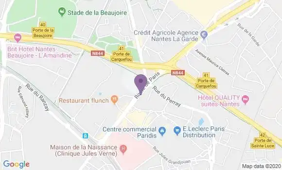 Localisation Banque Populaire Agence de Nantes Paridis
