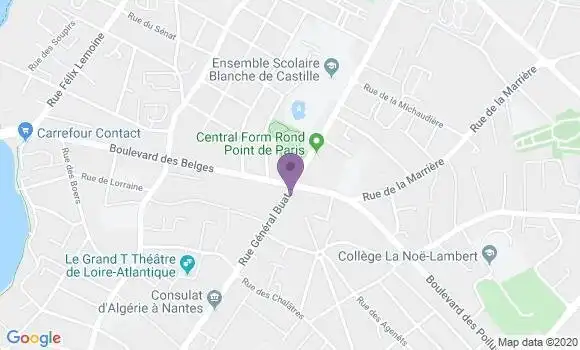 Localisation Banque Populaire Agence de Nantes Rond Point de Paris