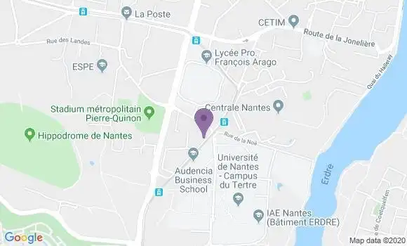 Localisation Banque Populaire Agence de Nantes les Facultés
