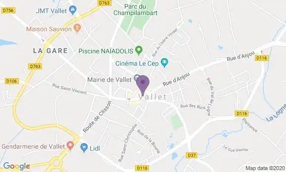 Localisation Banque Populaire Agence de Vallet