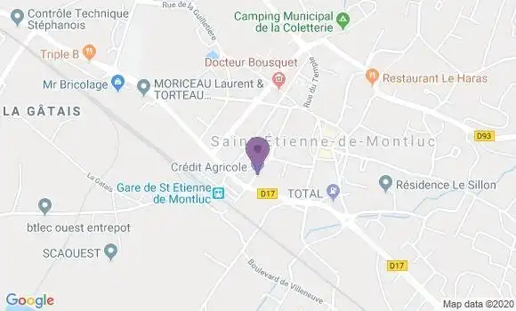 Localisation Banque Populaire Agence de Saint Etienne de Montluc