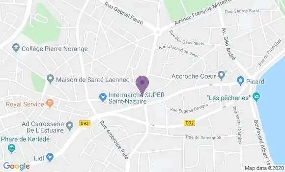 Localisation Banque Populaire Agence de Saint Nazaire Océane