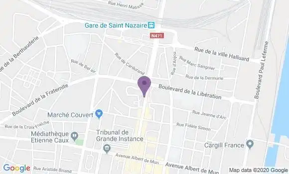 Localisation Banque Populaire Agence de Saint Nazaire