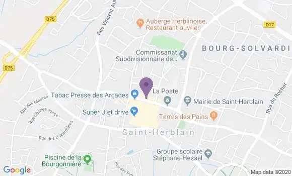 Localisation Banque Populaire Agence de Saint Herblain
